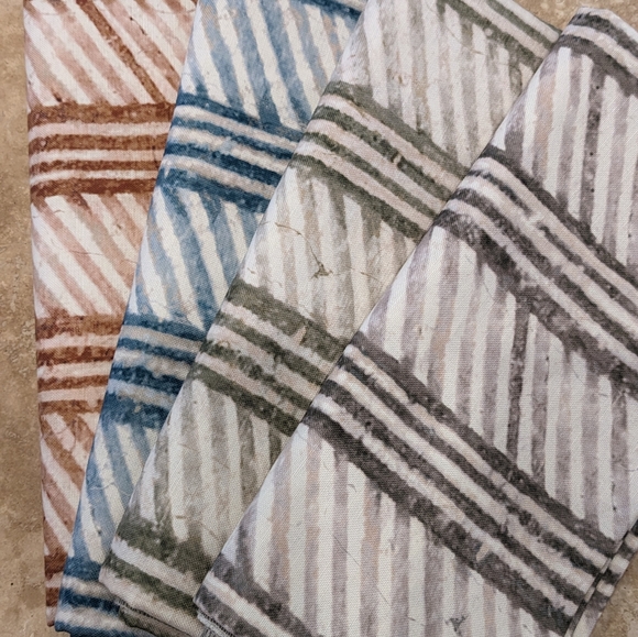 NICHOLAS HERBERT Linen/Cotton Neutral/Rust Linear Fabric - 1.36 yards - Picture 3 of 5